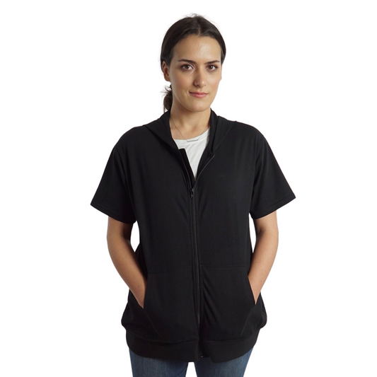 Mastectomy Recovery Hooded Sweatshirt - Half Sleeve