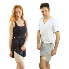 Post Surgery Recovery Tearaway Cotton Boxer Briefs w/ Snap Access (Two Pack)