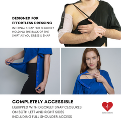 Surgery Recovery Shirt with Left & Right Side Snap Access - V Neck