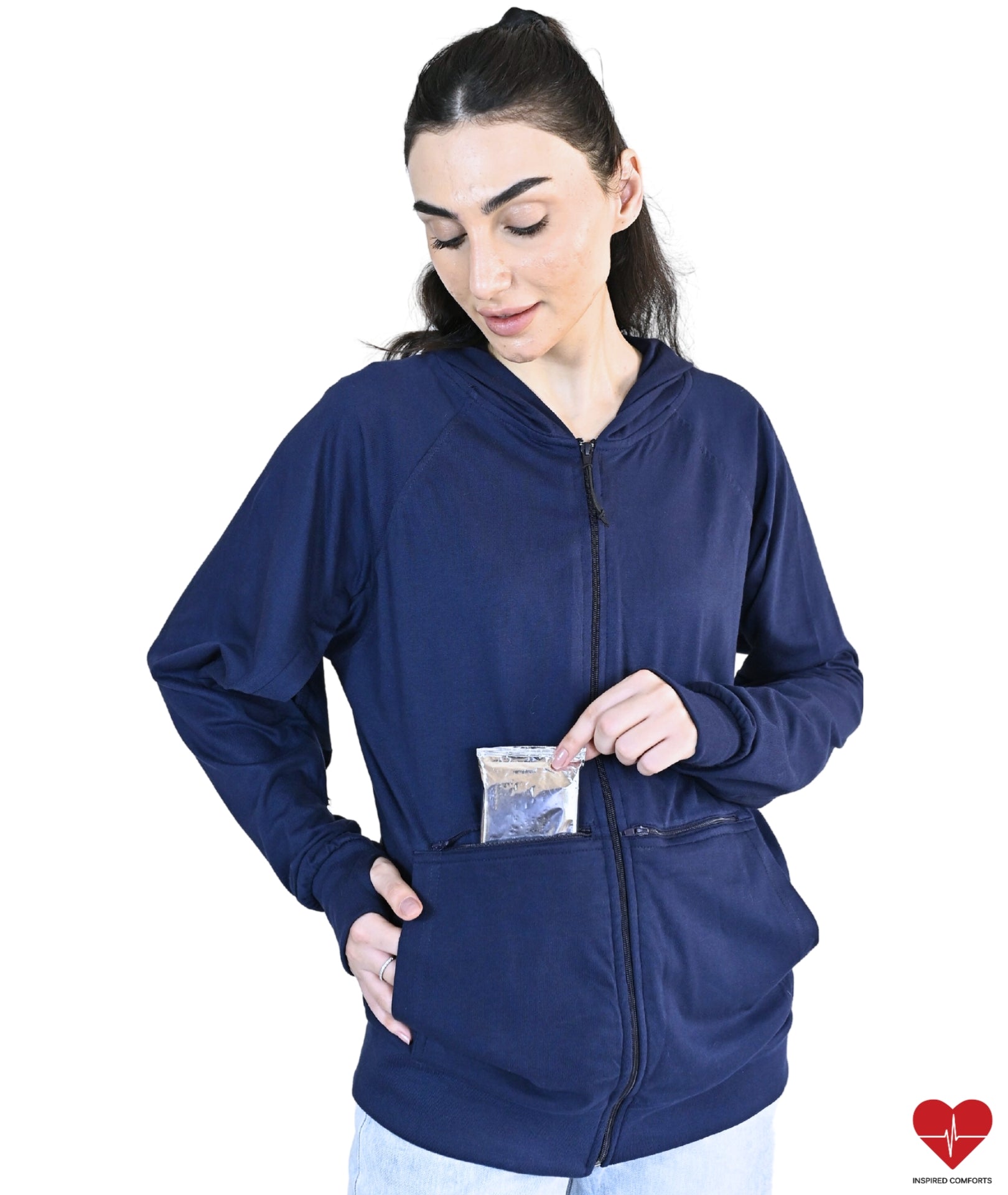 Lightweight Arm Access Hoodie Navy 3