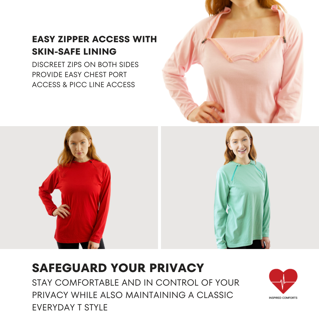 Women’s Chest Port Access Shirt – Long Sleeve Pink 2