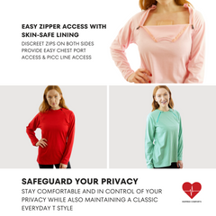 Women's Chemotherapy Port Access Shirt - Full Sleeve