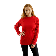 Women’s Chest Port Access Shirt – Long Sleeve Red