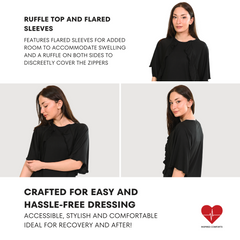 Women’s Ruffle Port Access Top Black 2