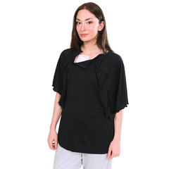 Women’s Ruffle Port Access Top Black