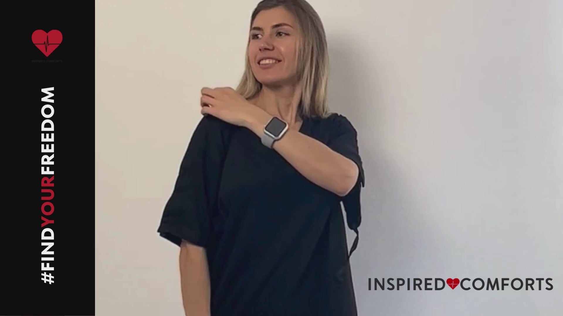 Surgery Recovery Shirt with Left & Right Side Snap Access - V Neck