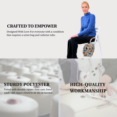 Urine Catheter Bag Sleeve with Snap on Pipe Cover