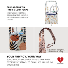 Urine Drainage Bag Holder with Catheter Pipe Cover & Adjustable Strap