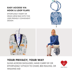 Urine Catheter Bag Sleeve with Snap on Pipe Cover