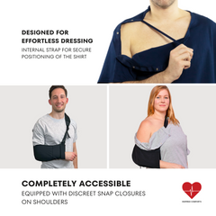 Shoulder Surgery Recovery Shirt with Shoulder Snaps - Crew Neck