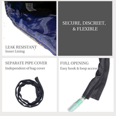 Urine Catheter Bag Sleeve with Snap on Pipe Cover