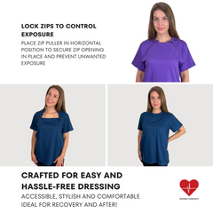 Women's Chemotherapy Port Access Shirt - Half Sleeve