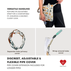 Urine Drainage Bag Holder with Catheter Pipe Cover & Adjustable Strap