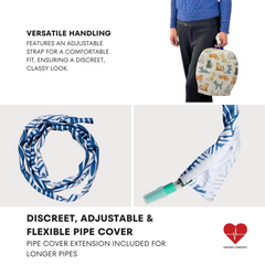Urine Catheter Bag Sleeve with Snap on Pipe Cover