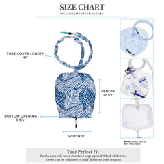 Urine Catheter Bag Sleeve with Snap on Pipe Cover