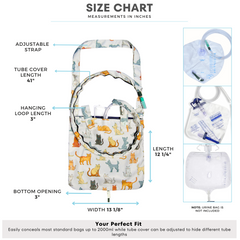 Urine Drainage Bag Holder with Catheter Pipe Cover & Adjustable Strap