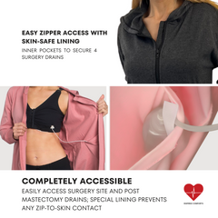 Mastectomy Recovery Hooded Sweatshirt - Full Sleeve
