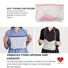 Mastectomy & Post Surgery Drain Carrier Belt & Shower Holder (Two Pack)