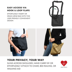 Urine Drainage Bag Holder with Catheter Pipe Cover and Adjustable Strap