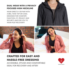 Mastectomy Recovery Hooded Sweatshirt - Full Sleeve