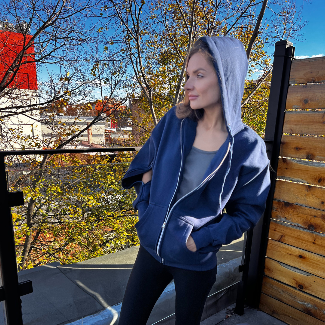 Healing Hoodie with Arm Openings Navy 3