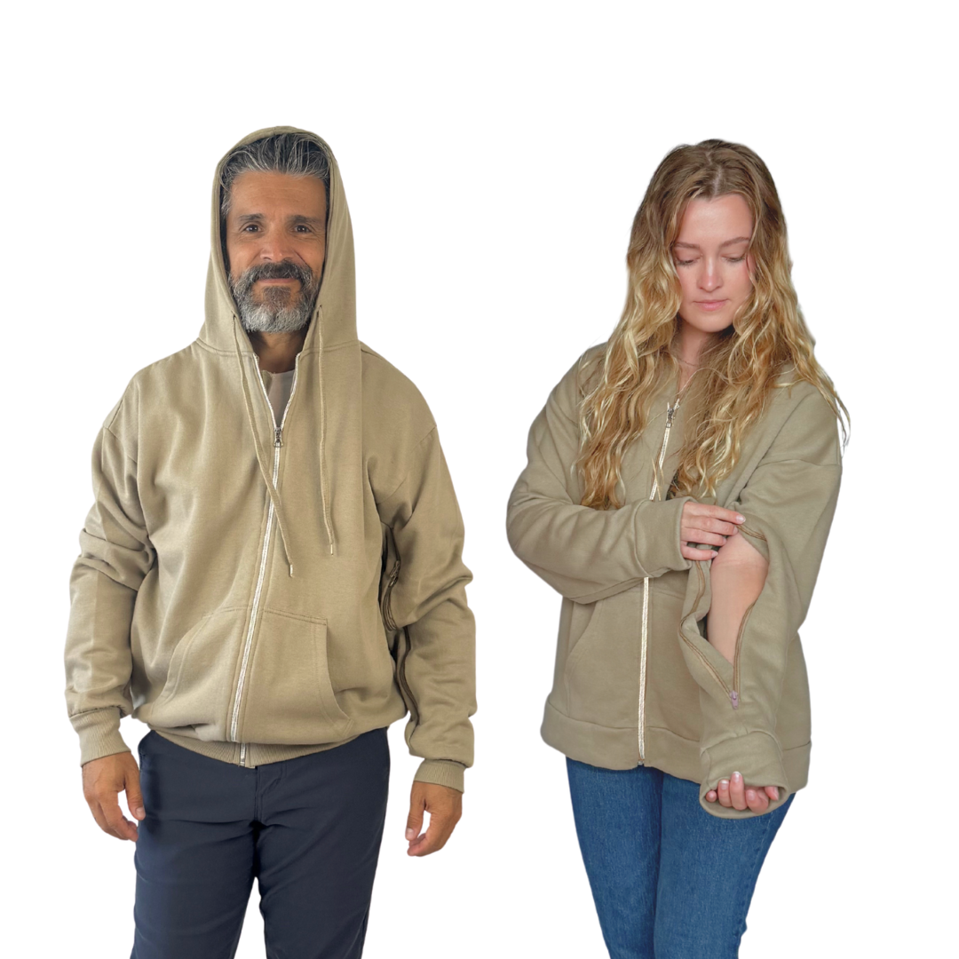 Healing Hoodie with Arm Openings Taupe