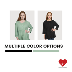 Women's Mastectomy Recovery Front Open Snap Shirt with Drain Pockets