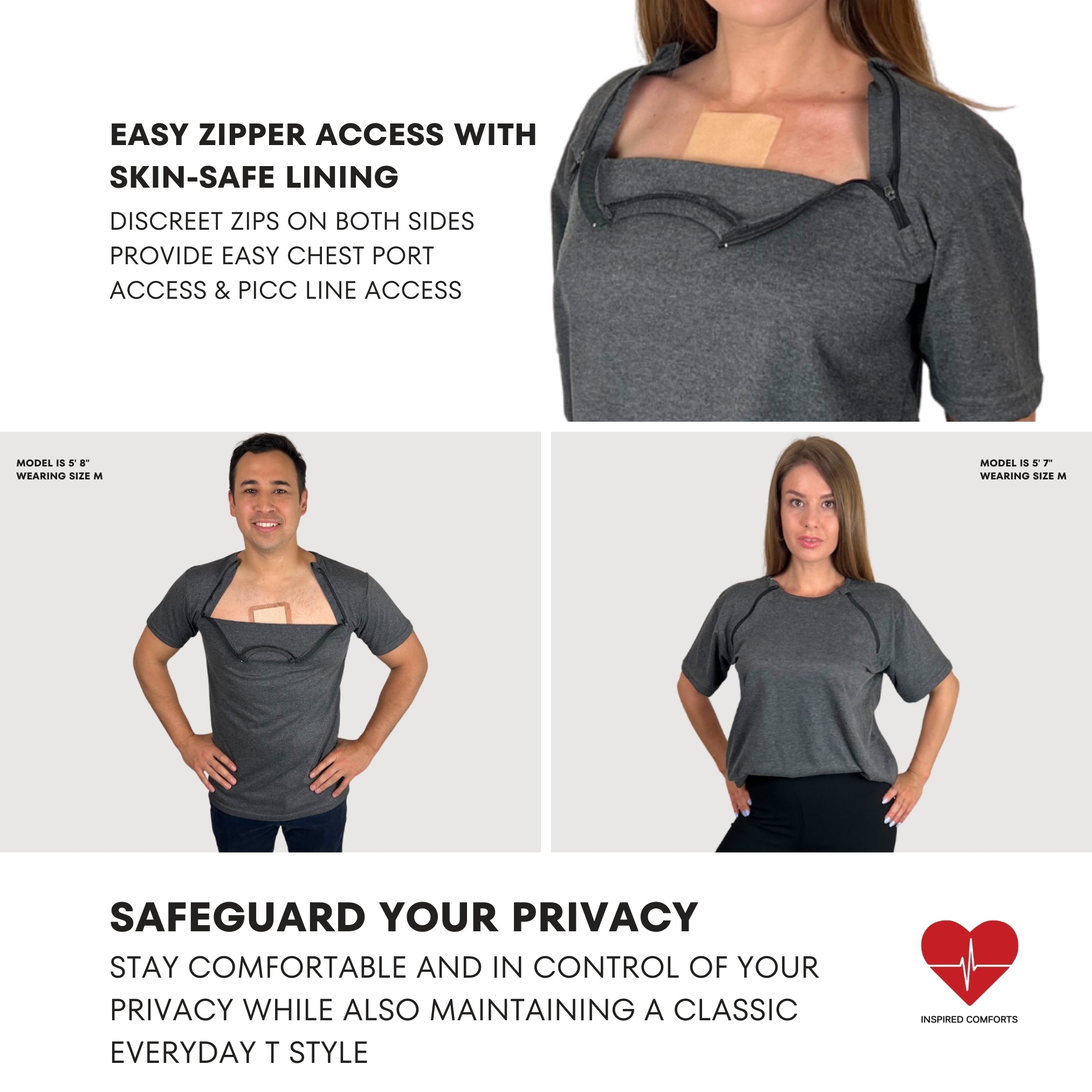 Unisex Port Access Shirt – Half Sleeve Charcoal 2