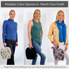 Urine Catheter Bag Sleeve with Snap on Pipe Cover