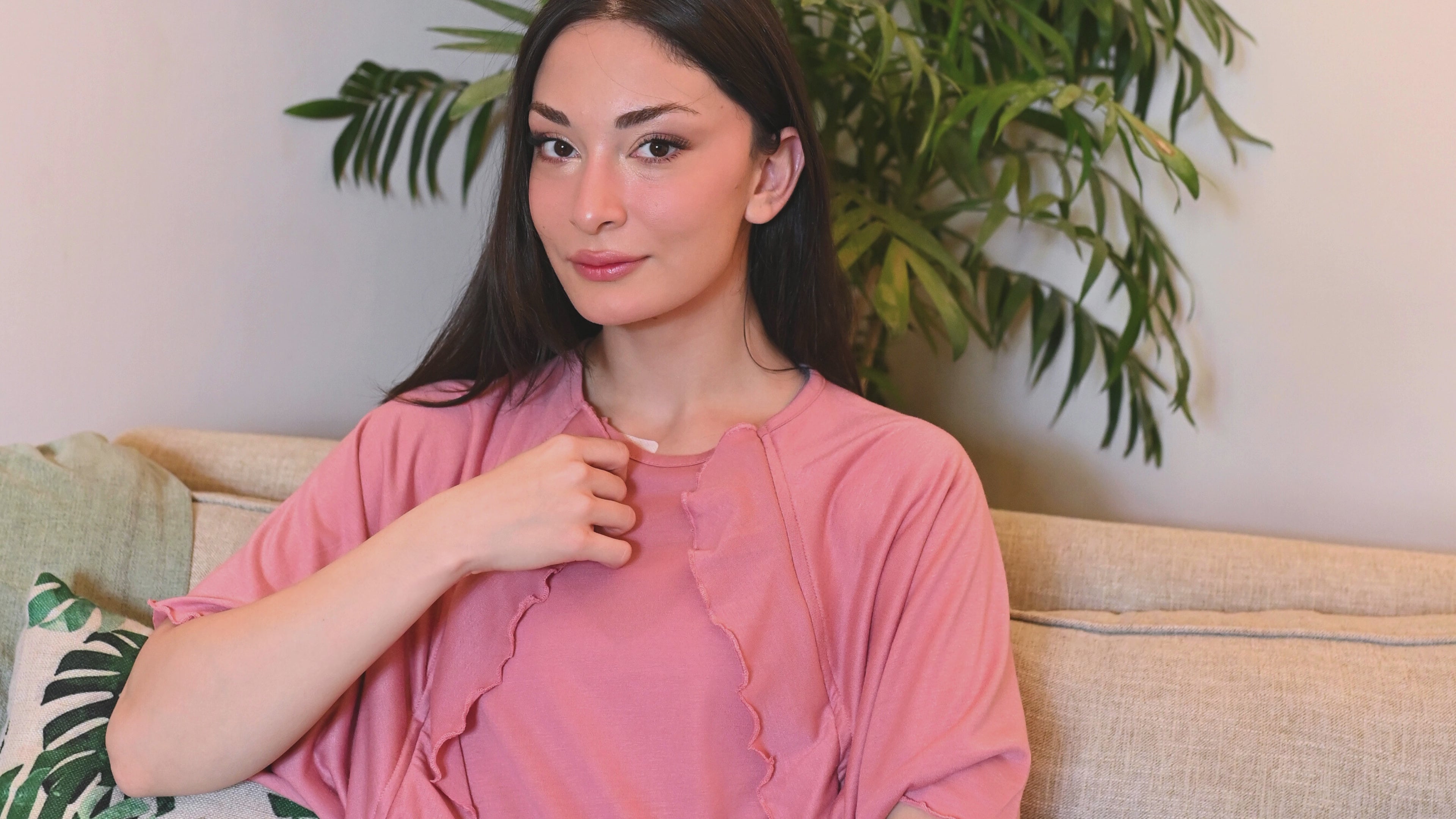 Women's Ruffle Top Chemotherapy Port Access Shirt